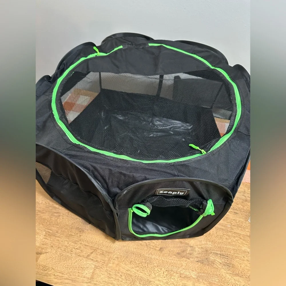 New Mesh Foldable Portable Dog Play Pen, with shade and carrying bag